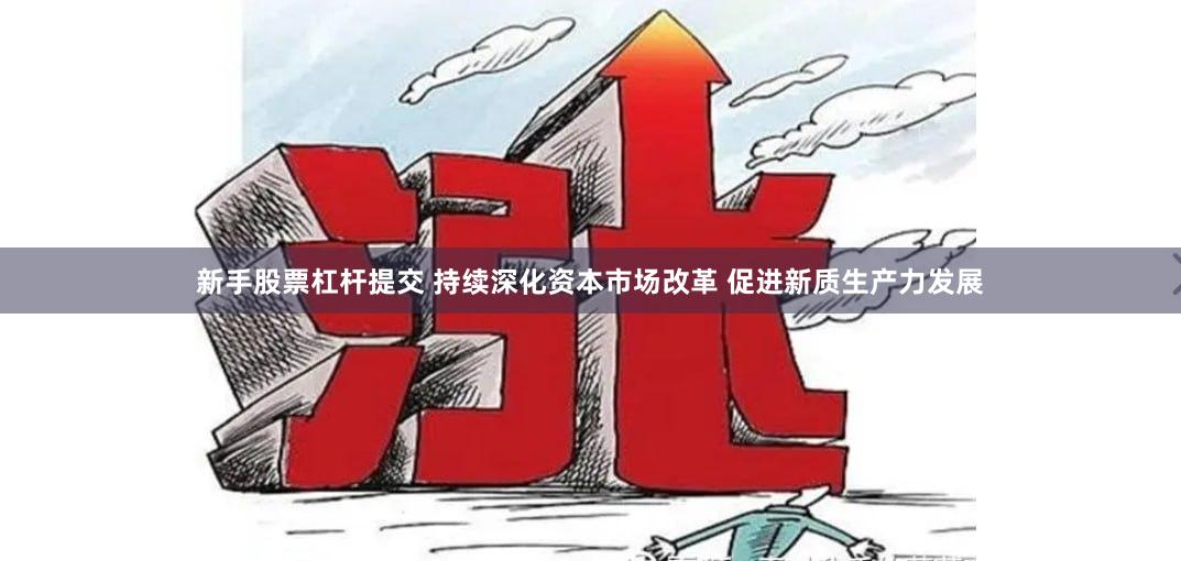 新手股票杠杆提交 持续深化资本市场改革 促进新质生产力发展