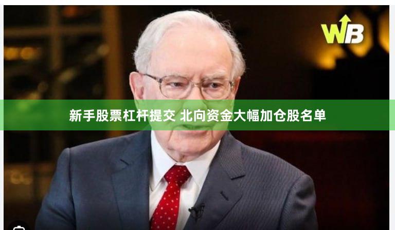 新手股票杠杆提交 北向资金大幅加仓股名单