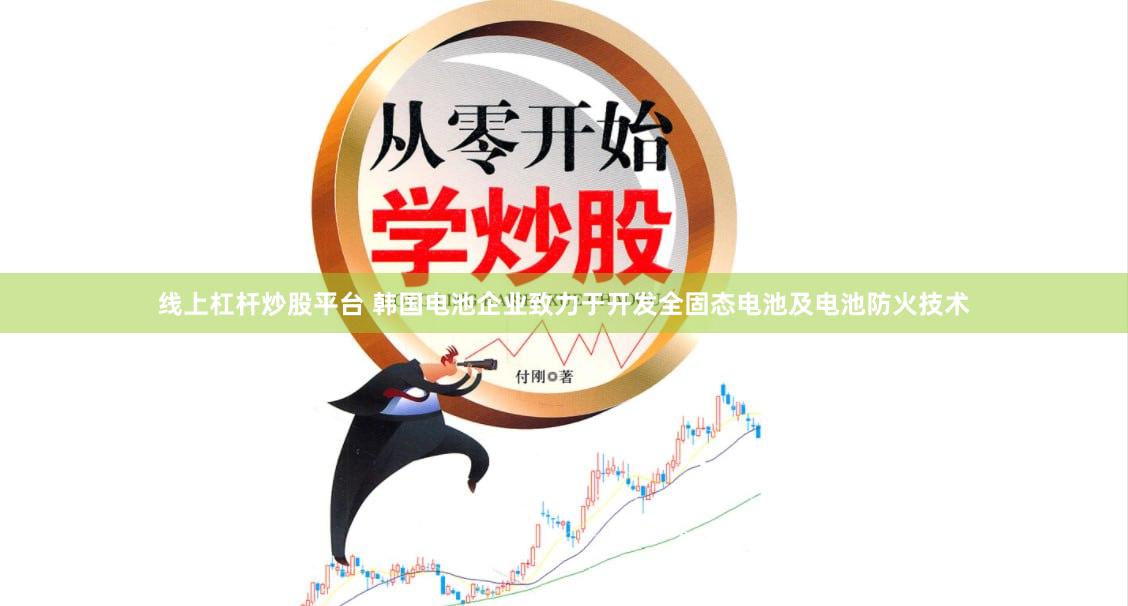 线上杠杆炒股平台 韩国电池企业致力于开发全固态电池及电池防火技术