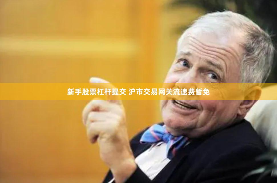 新手股票杠杆提交 沪市交易网关流速费暂免