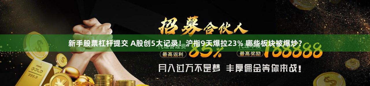 新手股票杠杆提交 A股创5大记录！沪指9天爆拉23% 哪些板块被爆炒？