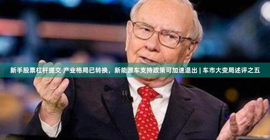 新手股票杠杆提交 产业格局已转换，新能源车支持政策可加速退出 | 车市大变局述评之五